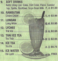 Tu Tai menu