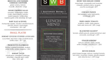 Swb A Southwest Bistro menu