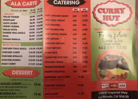 Curry Hut Indian Food menu