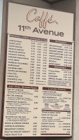 Caffe 11th Avenue menu