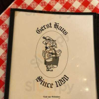 Gerst Bavarian Haus, LLC menu