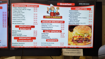 Ernie's Burgers menu