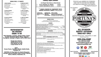 Fortuna's Deli Caterers menu