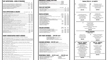 Fortuna's Deli Caterers menu