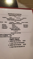 Pasta Pronto menu