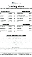 Komoon Thai Sushi Ceviche menu