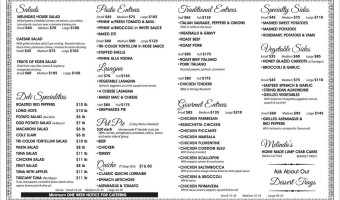 Melinda's Gourmet Specialty Deli menu