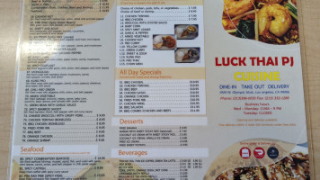 Luck Thai Pj menu