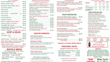 Rosalia's Deli menu