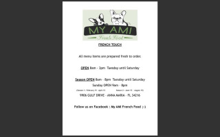 My Ami French Food menu