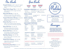 Malibu Poke menu