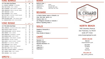 Il Casaro menu