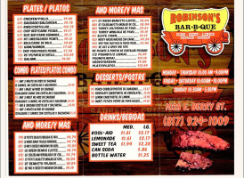 Robinson S -b-que menu