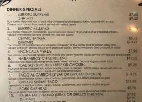 Habaneros Mexican Grill menu