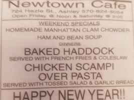 Newtown Cafe menu