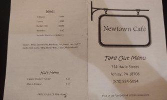 Newtown Cafe menu