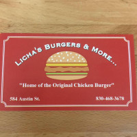 Licha's Burgers More menu