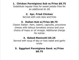 Pina's Pizzeria menu