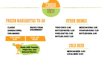 Crush Taco menu