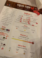 Crazy Crab menu