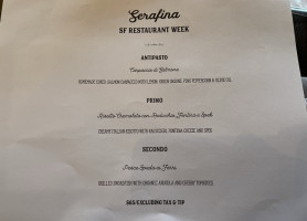 Serafina menu