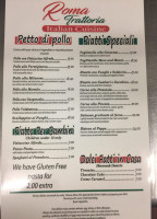 Roma Trattoria menu