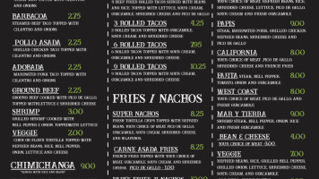 Papi's Tacos And More menu