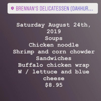 Brennan's Delicatessen Of Oakhurst menu