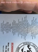 Aj's Pizza menu