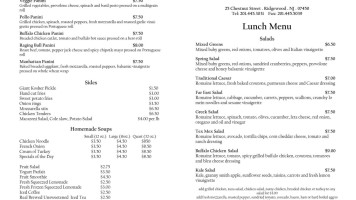 Chestnut Deli And Catering menu