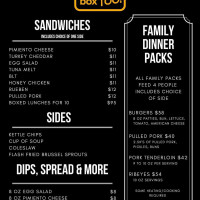 The Cheddar Box menu