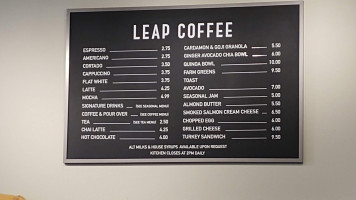 Leap Coffee Roastery menu