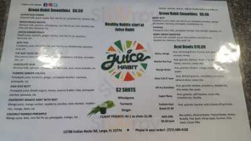 Juice Habit menu