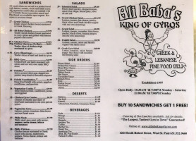 Ali Baba's King Of Gyro menu