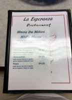 La Esperanza And Banquet Hall menu