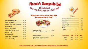 Piccolo's Sunnyside Deli menu