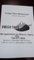 Fuego Taco menu