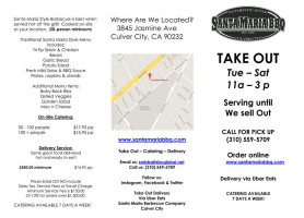 Santa Maria Bbq On Site Catering menu