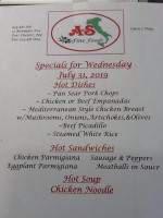 A&s Fine Foods menu