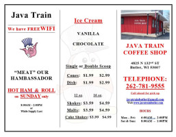 Java Train menu