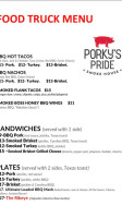 Porky's Pride Smokehouse menu