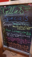 Gillie's menu