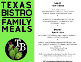 Texas Bistro At Park View menu