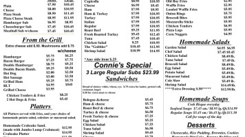 Connies Market menu