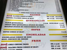 Pepe's Finest Mexican Food menu