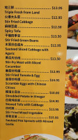 Sunshine Chinese Thai menu