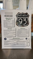 93 And Grill menu