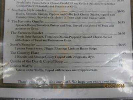 Hilltop Cafe menu