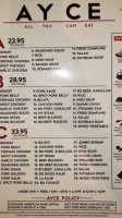 Beque Holic menu