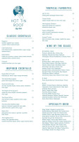 Hot Tin Roof menu
